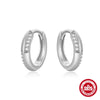 Wholesale S925 Sterling Silver Double Row Diamond Minimalist Geometric Fashion Earring With Electroplating Treatment For Women