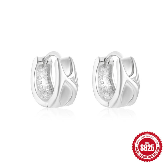 Wholesale S925 Sterling Silver Double Row Diamond Minimalist Geometric Fashion Earring With Electroplating Treatment For Women
