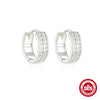 Wholesale S925 Sterling Silver Double Row Diamond Minimalist Geometric Fashion Earring With Electroplating Treatment For Women