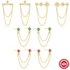 Wholesale S925 Sterling Silver Doublelayer Chain Fivepointed Star Tassel Earrings For Women With Electroplating Process