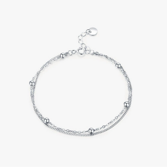 Wholesale S925 Sterling Silver Doublelayer Women's Bracelet With Geometric Design And Seiko Craftsmanship In Ins Niche Simple Cold Style