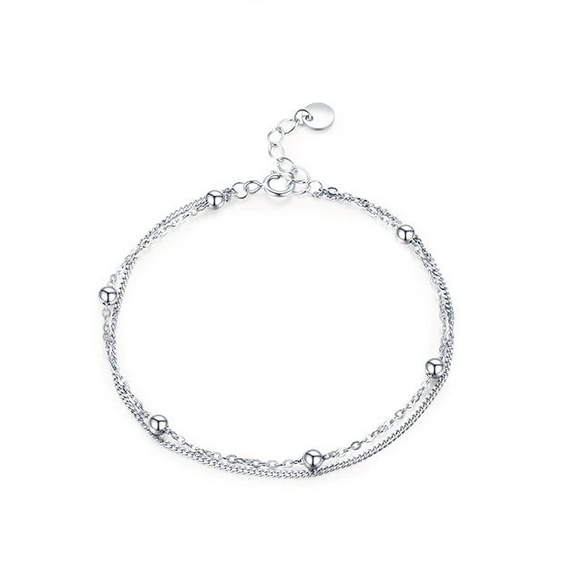 Wholesale S925 Sterling Silver Doublelayer Women's Bracelet With Geometric Design And Seiko Craftsmanship In Ins Niche Simple Cold Style