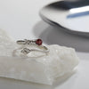 Wholesale S925 Sterling Silver Dragon Tail Ring With Natural Garnet Gem Inlaid For Unisex
