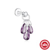 Wholesale S925 Sterling Silver Drop Shape Electroplated Women's Drops Diamond Cartilage Spiral Puncture Earrings Colorful Eyecatching