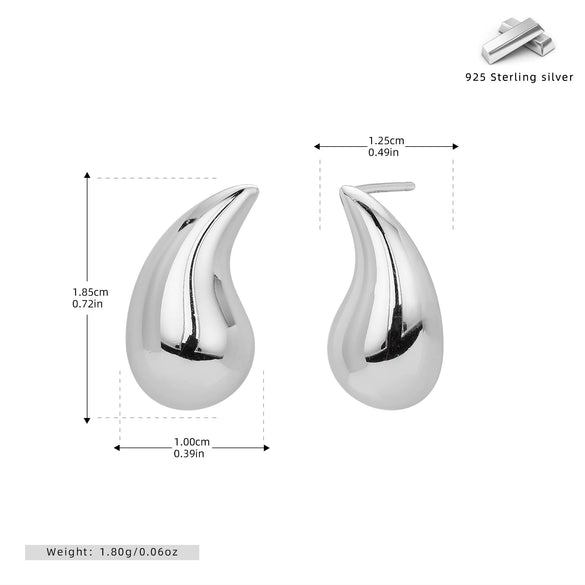 Wholesale S925 Sterling Silver Drop Shape Electroplated Women's Earrings