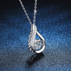 Wholesale S925 Sterling Silver Drop Shape Moissanite Pendant Necklace With Electroplating For Women