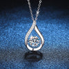 Wholesale S925 Sterling Silver Drop Shape Moissanite Pendant Necklace With Electroplating For Women