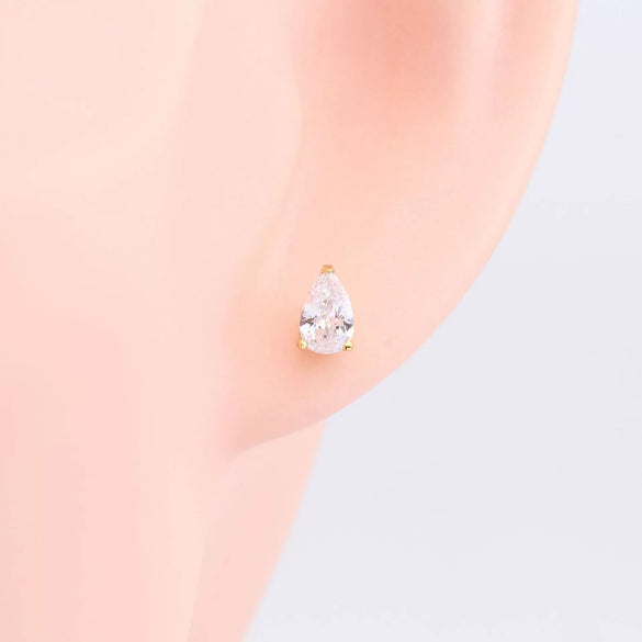 Wholesale S925 Sterling Silver Drop Shaped Geometric Inlaid Zircon Women's Earrings