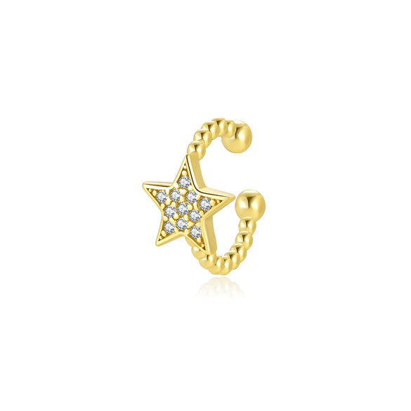 Wholesale S925 Sterling Silver Ear Clips Platinum Plated Geometric Design Fashion Simple Women's Earrings Without Ear Hole