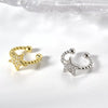 Wholesale S925 Sterling Silver Ear Clips Platinum Plated Geometric Design Fashion Simple Women's Earrings Without Ear Hole