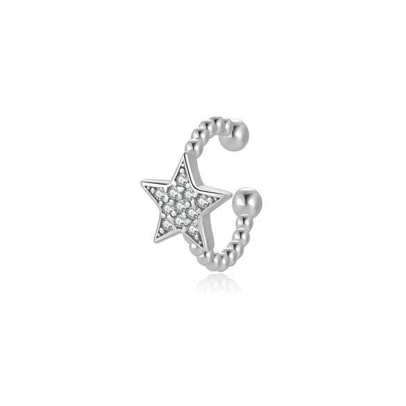 Wholesale S925 Sterling Silver Ear Clips Platinum Plated Geometric Design Fashion Simple Women's Earrings Without Ear Hole
