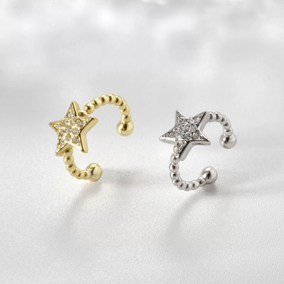 Wholesale S925 Sterling Silver Ear Clips Platinum Plated Geometric Design Fashion Simple Women's Earrings Without Ear Hole
