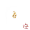 Wholesale S925 Sterling Silver Ear Nails With Small Gold Balls And Zircon Bodies Geometric Style Electroplated For Women