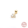 Wholesale S925 Sterling Silver Ear Nails With Small Gold Balls And Zircon Bodies Geometric Style Electroplated For Women