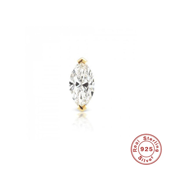 Wholesale S925 Sterling Silver Ear Nails With Small Gold Balls And Zircon Bodies Geometric Style Electroplated For Women