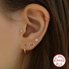 Wholesale S925 Sterling Silver Ear Nails With Small Gold Balls And Zircon Bodies Geometric Style Electroplated For Women