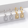 Wholesale S925 Sterling Silver Earrings Fashion Inlaid Zircon Geometric Style Jewelry For Women