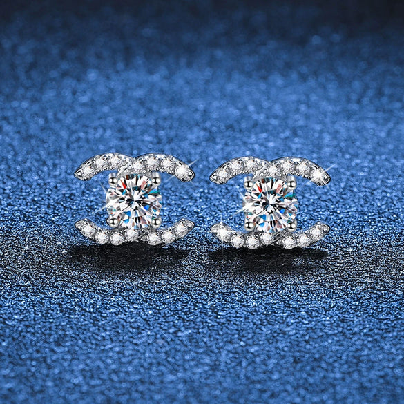 Wholesale S925 Sterling Silver Earrings For Women With Geometric Letter Number Text Pattern And Electroplating