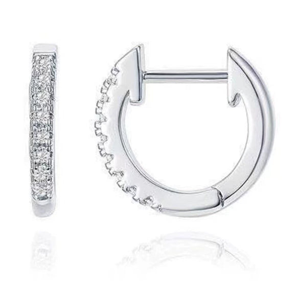 Wholesale S925 Sterling Silver Earrings Plated With 14K Gold Geometric Diamond Women's Earrings