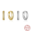 Wholesale S925 Sterling Silver Earrings Plated With 18K Gold Simple Geometric Shape Zirconia Earrings