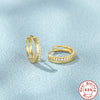 Wholesale S925 Sterling Silver Earrings Plated With 18K Gold Simple Geometric Shape Zirconia Earrings