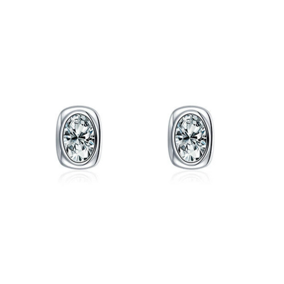 Wholesale S925 Sterling Silver Earrings With Inlaid Simulation Diamond Geometric Style Retro And Personalized