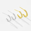 Wholesale S925 Sterling Silver Earrings With Zirconium And Geometric Design Platinum Or 18K Gold Electroplated For Women And Unisex