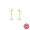 Wholesale S925 Sterling Silver Eggshaped Geometric Drop Earrings With Electroplating Treatment