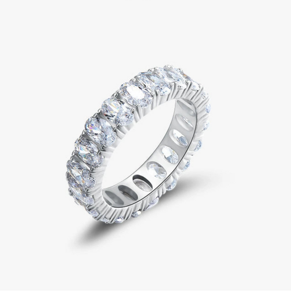 Wholesale S925 Sterling Silver Eggshaped Geometric Fashion Women's Ring Jewelry With Seiko Treatment