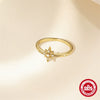 Wholesale S925 Sterling Silver Eightpointed Star Geometric Luxury Classic Ring For Women With Electroplating And Real Gold Plating