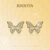 Wholesale S925 Sterling Silver Electroplated Butterfly Insect Style Earrings