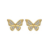 Wholesale S925 Sterling Silver Electroplated Butterfly Insect Style Earrings