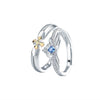 Wholesale S925 Sterling Silver Electroplated Crown Pattern Couple Rings