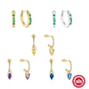 Wholesale S925 Sterling Silver Elegant C Shaped Diamond Earring Ring Drops Unisex Fashion Geometric Earrings