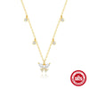 Wholesale S925 Sterling Silver Elegant Explosion Butterfly Zircon Stacked Wear Women's Collarbone Necklace With Electroplating And O Chain