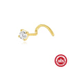 Wholesale S925 Sterling Silver Elegant Fashion Love Geometric Heart Earrings And Nose Ring With Zirconia Design Piercing Jewelry