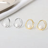 Wholesale S925 Sterling Silver Elegant Hollow Irregular Geometric Ring Bead Earrings For Women