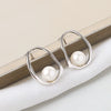 Wholesale S925 Sterling Silver Elegant Hollow Irregular Geometric Ring Bead Earrings For Women