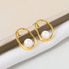 Wholesale S925 Sterling Silver Elegant Hollow Irregular Geometric Ring Bead Earrings For Women