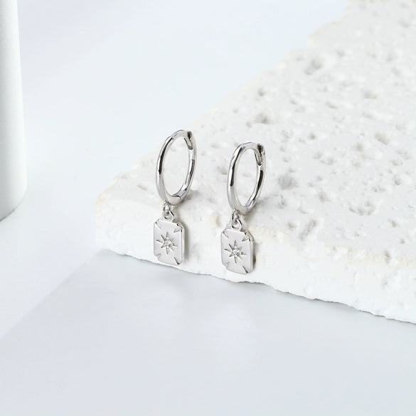 Wholesale S925 Sterling Silver Elegant Microinlaid Star Earrings For Women