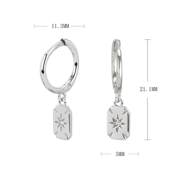 Wholesale S925 Sterling Silver Elegant Microinlaid Star Earrings For Women