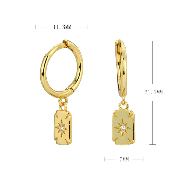 Wholesale S925 Sterling Silver Elegant Microinlaid Star Earrings For Women