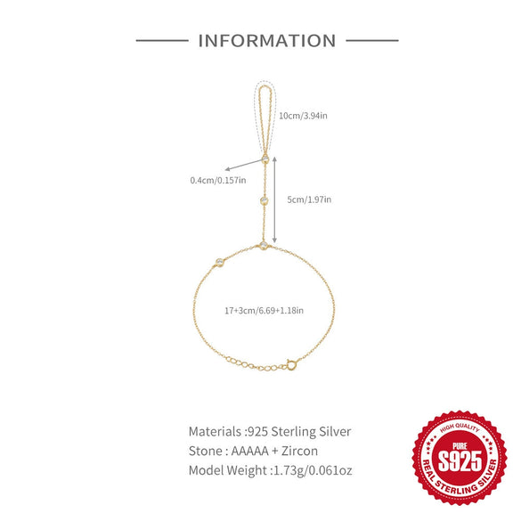 Wholesale S925 Sterling Silver Elegant Simple Women's Bracelet With Diamond Geometric Styling Electroplated