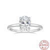 Wholesale S925 Sterling Silver Engagement Ring With Oval Cut Cubic Zirconia Geometric Style For Women