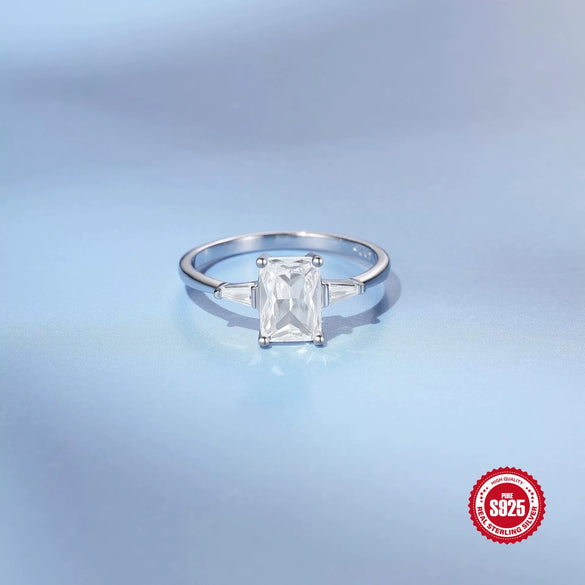 Wholesale S925 Sterling Silver Engagement Ring With Oval Cut Cubic Zirconia Geometric Style For Women