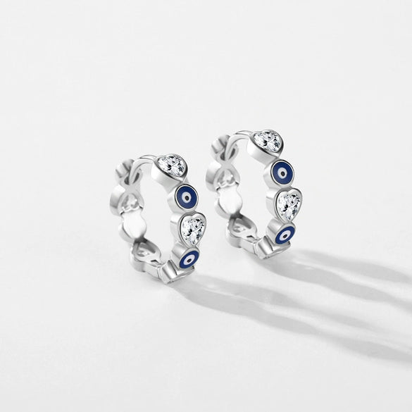 Wholesale S925 Sterling Silver Epoxy Heart Shaped Zircon Earrings For Women Fashionable And Trendy