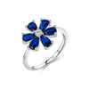 Wholesale S925 Sterling Silver Exaggerated Flower Drop Geometric Patterned Diamond Inlaid Ring For Women