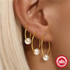 Wholesale S925 Sterling Silver Exaggerated Pearl Earrings With Electroplating Treatment