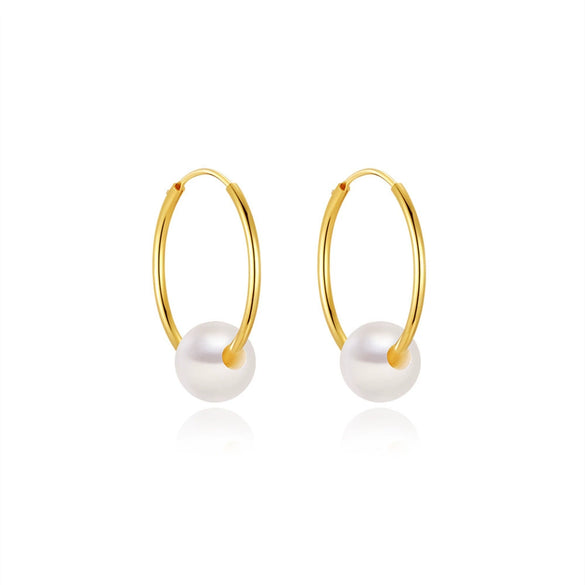 Wholesale S925 Sterling Silver Exaggerated Pearl Earrings With Electroplating Treatment