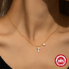Wholesale S925 Sterling Silver Exquisite Flower Cross With Diamond Elements High Design Sense Women's Clavicle Necklace With O Chain Electroplated